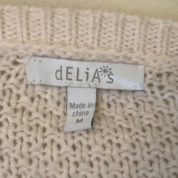 ❤️ (3/$15) Sz M Delia’s Blush Pink Sweater Lace Sleeves - Picture 7 of 7